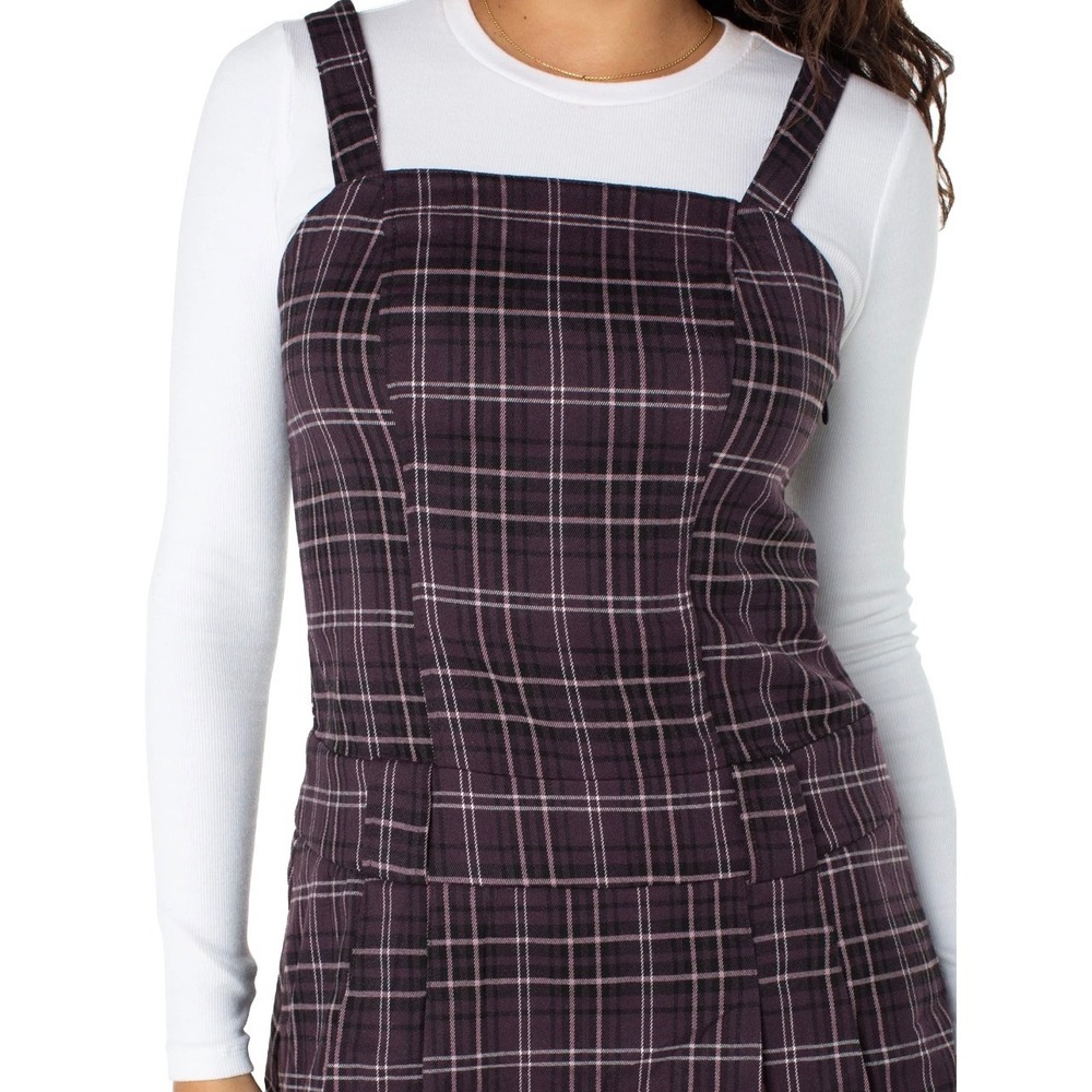 Celebrity Pink Women's Plaid Sleeveless Pleated Skater Mini Dress, Size L - Picture 6 of 7